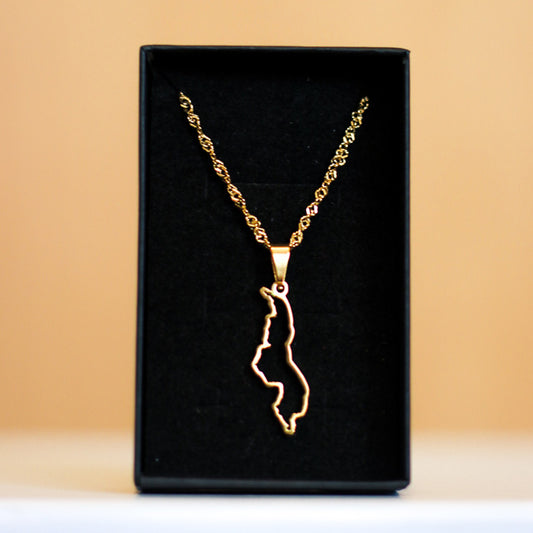 Malawi Outline Map Necklace